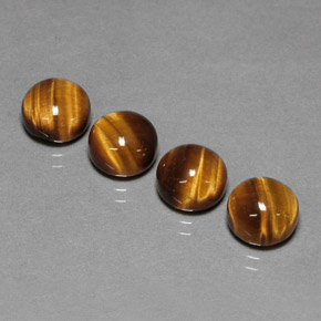 Achetez naturel ct marron tiger's eye gems, coupe roude, en provenance thaïlande chez gemselect. en stock, livraison internationale!