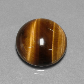 Oeil de Tigre Or Brun naturelle Coupe roude, 11.38 ct, Opaque