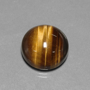 Oeil de Tigre Or Brun naturelle Coupe roude, 12.84 ct, Opaque