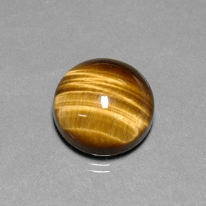 Oeil de Tigre Or Brun naturelle Coupe roude, 13.37 ct, Opaque