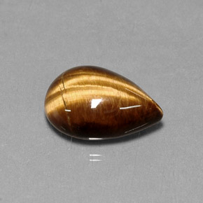 Tiger's eye marron naturelle en forme de poire, 5,33 ct, opaque