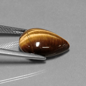 Tiger's eye marron naturelle en forme de poire, 5,33 ct, opaque