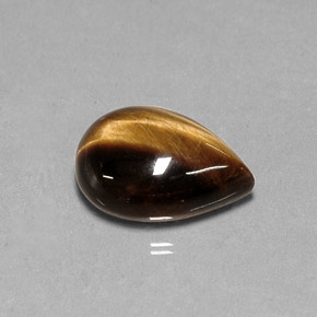 Oeil de Tigre Or Brun naturelle En forme de poire, 5.18 ct, Opaque