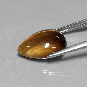 Oeil de Tigre Or Brun naturelle En forme de poire, 5.18 ct, Opaque