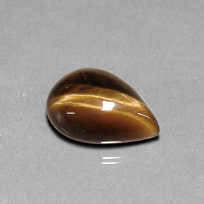 Tiger's eye marron naturelle en forme de poire, 5,17 ct, opaque