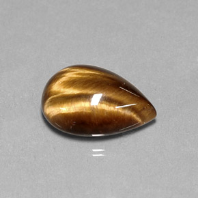 Tiger's eye marron naturelle en forme de poire, 5,36 ct, opaque