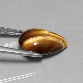 Tiger's eye marron naturelle en forme de poire, 5,36 ct, opaque