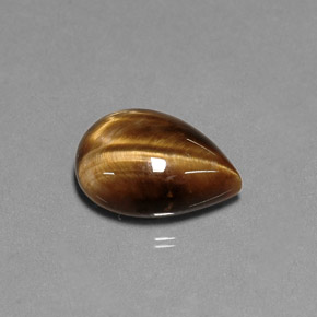Oeil de Tigre Or Brun naturelle En forme de poire, 5.55 ct, Opaque