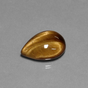 Tiger's eye marron naturelle en forme de poire, 5,16 ct, opaque