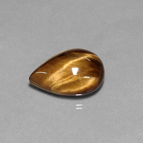 Oeil de Tigre Or Brun naturelle En forme de poire, 5.31 ct, Opaque
