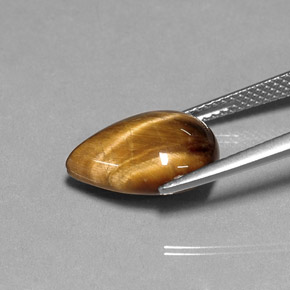 Oeil de Tigre Or Brun naturelle En forme de poire, 5.31 ct, Opaque