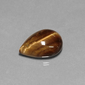 Tiger's eye marron naturelle en forme de poire, 5,18 ct, opaque