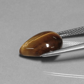 Tiger's eye marron naturelle en forme de poire, 5,18 ct, opaque