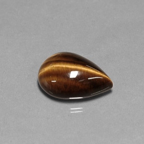 Tiger's eye marron naturelle en forme de poire, 5,27 ct, opaque