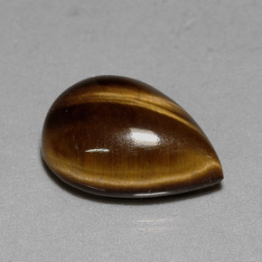 Tiger's eye marron naturelle en forme de poire, 5,23 ct, opaque