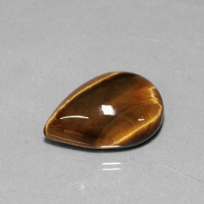 Tiger's eye marron naturelle en forme de poire, 5,18 ct, opaque