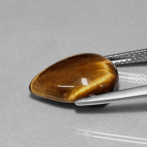 Tiger's eye marron naturelle en forme de poire, 5,18 ct, opaque