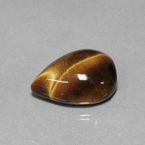 Oeil de Tigre Or Brun naturelle En forme de poire, 5.09 ct, Opaque