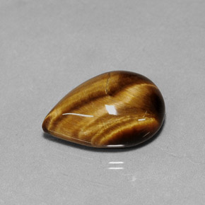 Tiger's eye marron naturelle en forme de poire, 5,02 ct, opaque