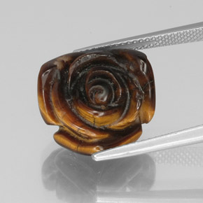 Tiger's eye marron naturelle forme fantaisie, 10,61 ct, opaque