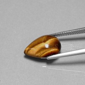 Oeil de Tigre Or Brun naturelle En forme de poire, 5.01 ct, Opaque
