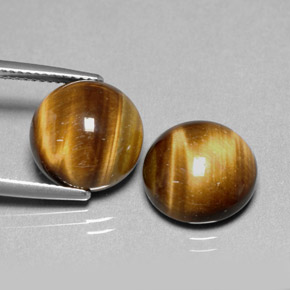 Achetez naturel ct marron tiger's eye gems, coupe roude, en provenance thaïlande chez gemselect. en stock, livraison internationale!
