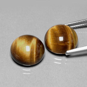 Achetez naturel ct marron tiger's eye gems, coupe roude, en provenance thaïlande chez gemselect. en stock, livraison internationale!
