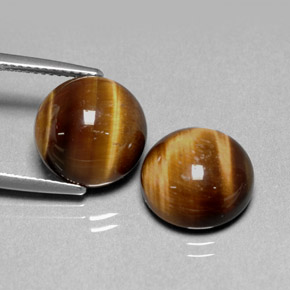 Achetez naturel ct marron tiger's eye gems, coupe roude, en provenance thaïlande chez gemselect. en stock, livraison internationale!