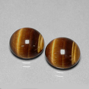 Achetez naturel ct marron tiger's eye gems, coupe roude, en provenance thaïlande chez gemselect. en stock, livraison internationale!