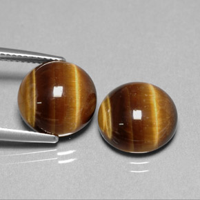 Achetez naturel ct marron tiger's eye gems, coupe roude, en provenance thaïlande chez gemselect. en stock, livraison internationale!