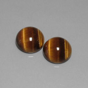Achetez naturel ct marron tiger's eye gems, coupe roude, en provenance thaïlande chez gemselect. en stock, livraison internationale!