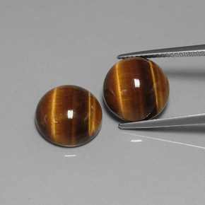 Achetez naturel ct marron tiger's eye gems, coupe roude, en provenance thaïlande chez gemselect. en stock, livraison internationale!