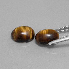 Achetez naturel ct marron tiger's eye gems, coupe ovale, en provenance thaïlande chez gemselect. en stock, livraison internationale!