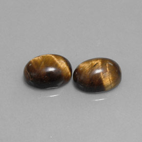 Achetez naturel ct marron tiger's eye gems, coupe ovale, en provenance thaïlande chez gemselect. en stock, livraison internationale!