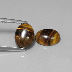 Achetez naturel ct marron tiger's eye gems, coupe ovale, en provenance thaïlande chez gemselect. en stock, livraison internationale!