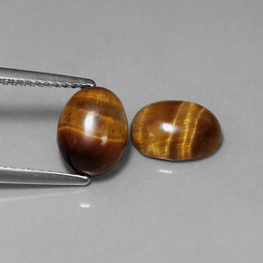 Achetez naturel ct marron tiger's eye gems, coupe ovale, en provenance thaïlande chez gemselect. en stock, livraison internationale!