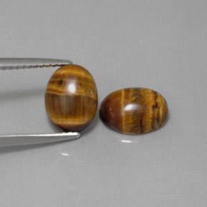 Achetez naturel ct marron tiger's eye gems, coupe ovale, en provenance thaïlande chez gemselect. en stock, livraison internationale!