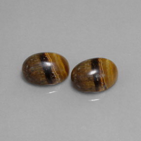 Achetez naturel ct marron tiger's eye gems, coupe ovale, en provenance thaïlande chez gemselect. en stock, livraison internationale!