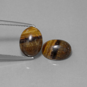 Achetez naturel ct marron tiger's eye gems, coupe ovale, en provenance thaïlande chez gemselect. en stock, livraison internationale!