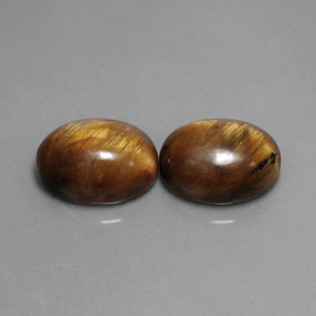 Achetez naturel ct marron tiger's eye gems, coupe ovale, en provenance thaïlande chez gemselect. en stock, livraison internationale!