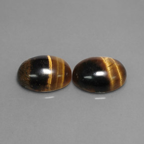 Achetez naturel ct marron tiger's eye gems, coupe ovale, en provenance thaïlande chez gemselect. en stock, livraison internationale!