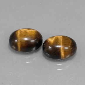 Achetez naturel ct marron tiger's eye gems, coupe ovale, en provenance namibie chez gemselect. en stock, livraison internationale!