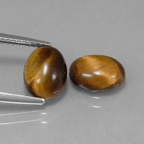 Tiger's eye marron naturelle coupe ovale, 1,59 ct, opaque