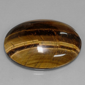 Tiger's eye marron naturelle coupe ovale, 73,05 ct, opaque