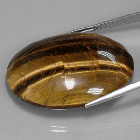 Tiger's eye marron naturelle coupe ovale, 73,05 ct, opaque