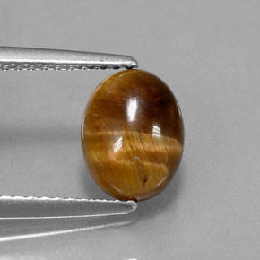 Oeil de Tigre Or Brun naturelle Coupe ovale, 1.60 ct, Opaque