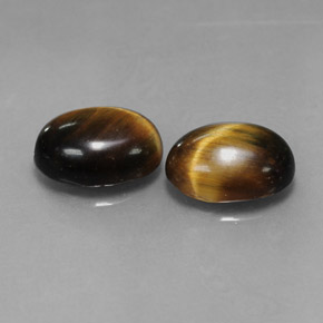 Achetez naturel ct marron tiger's eye gems, coupe ovale, en provenance thaïlande chez gemselect. en stock, livraison internationale!