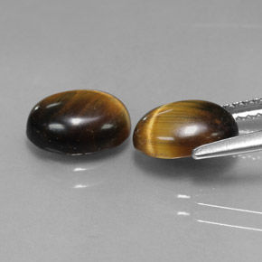 Achetez naturel ct marron tiger's eye gems, coupe ovale, en provenance thaïlande chez gemselect. en stock, livraison internationale!