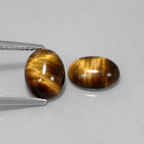 Achetez naturel ct marron tiger's eye gems, coupe ovale, en provenance thaïlande chez gemselect. en stock, livraison internationale!