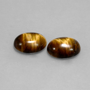 Achetez naturel ct marron tiger's eye gems, coupe ovale, en provenance thaïlande chez gemselect. en stock, livraison internationale!